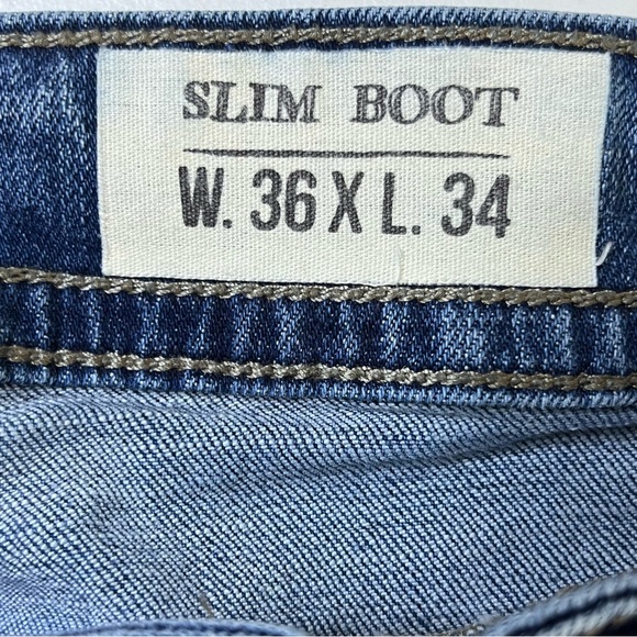 TK AXEL Men’s Slim Boot Medium Wash Jeans With Double Back Pockets 36” X 34” - Picture 13 of 14
